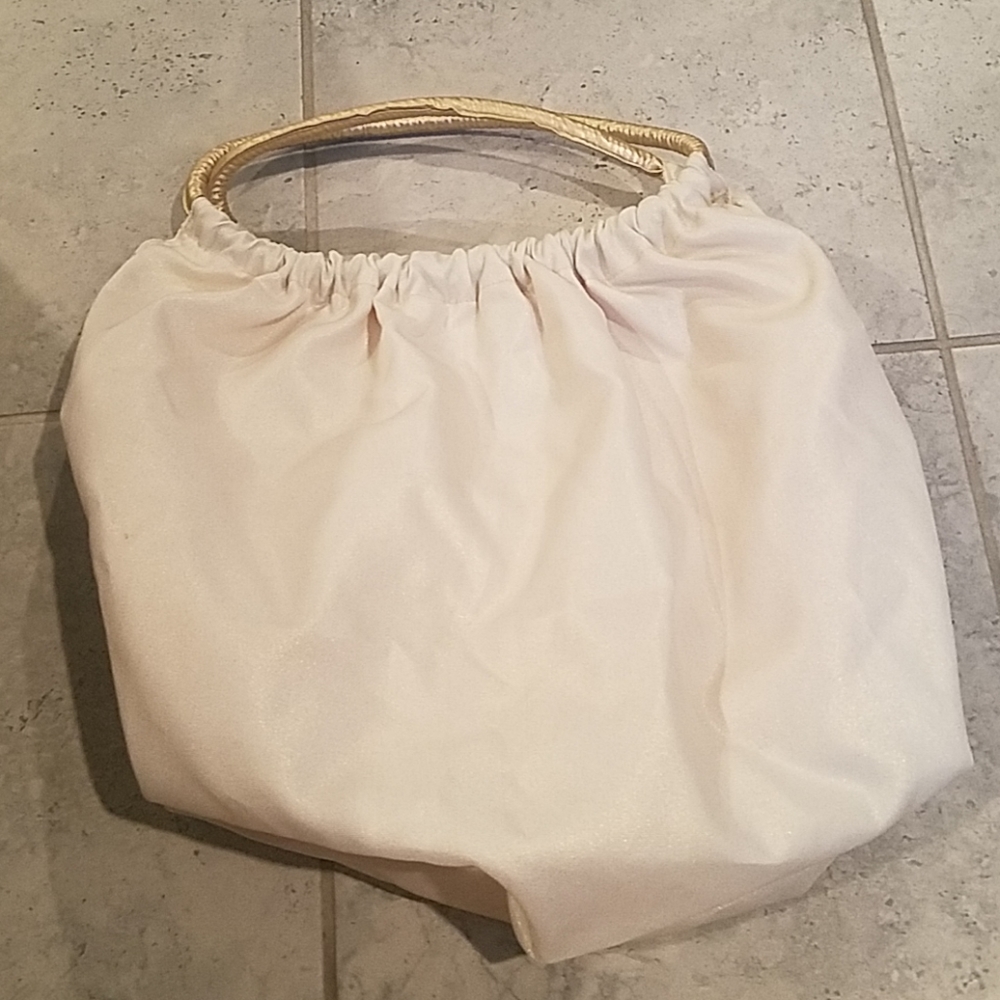 Lancome cream sparkly shoulder bag